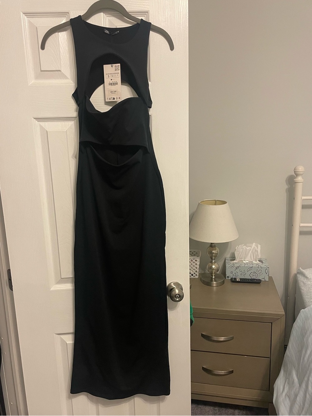 Zara Black Cutout Midi Dress